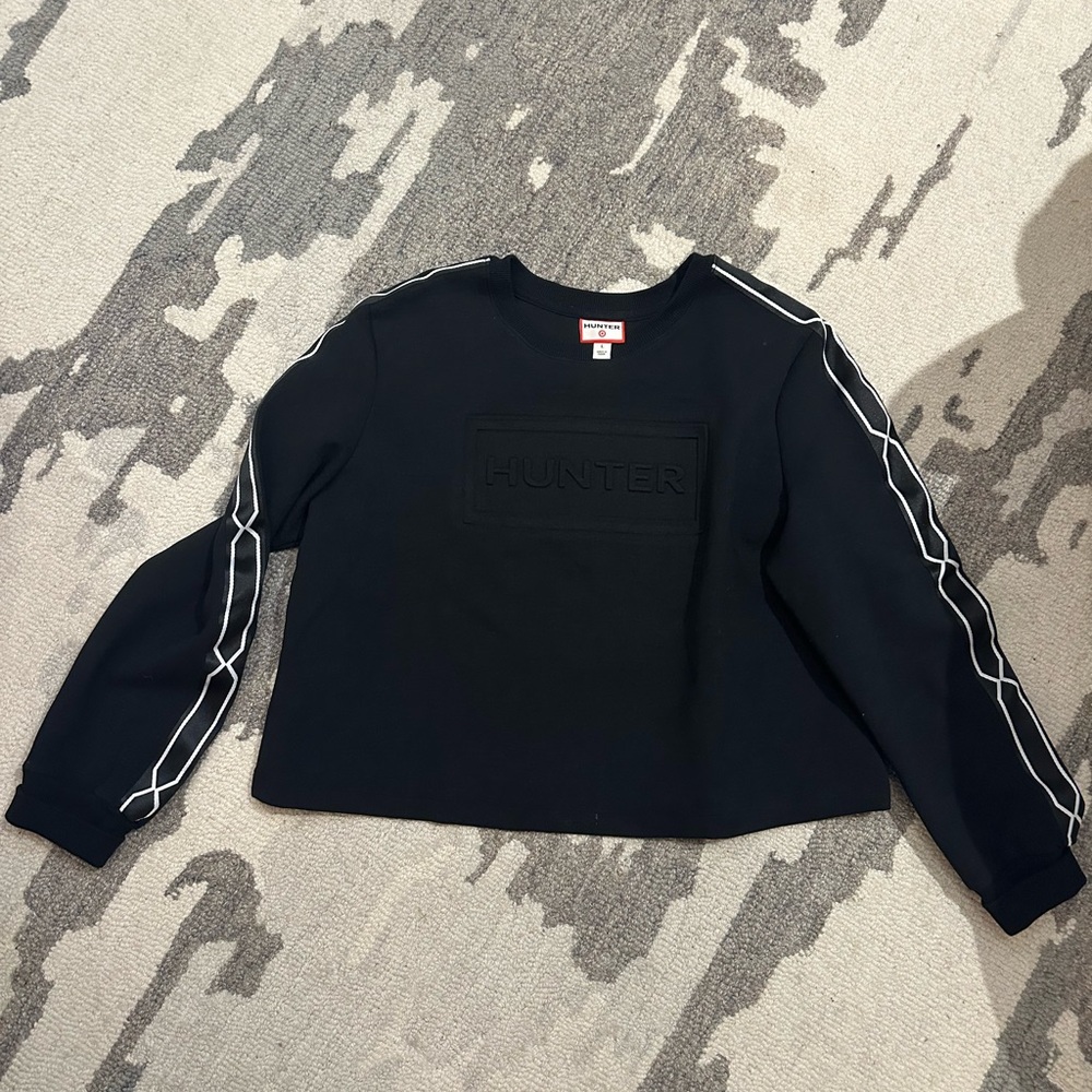 Hunter Black Sweatshirt with White Piping
